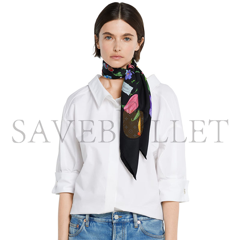 GUCCI PRINTED FLORA SILK TWILL CARRÉ 823486 (90*90cm) GUCCI PRINTED FLORA SILK TWILL CARRÉ 823486 (90*90cm)